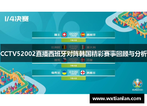 CCTV52002直播西班牙对阵韩国精彩赛事回顾与分析